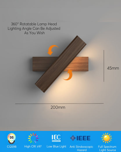 Adjustable Wooden Wall Light