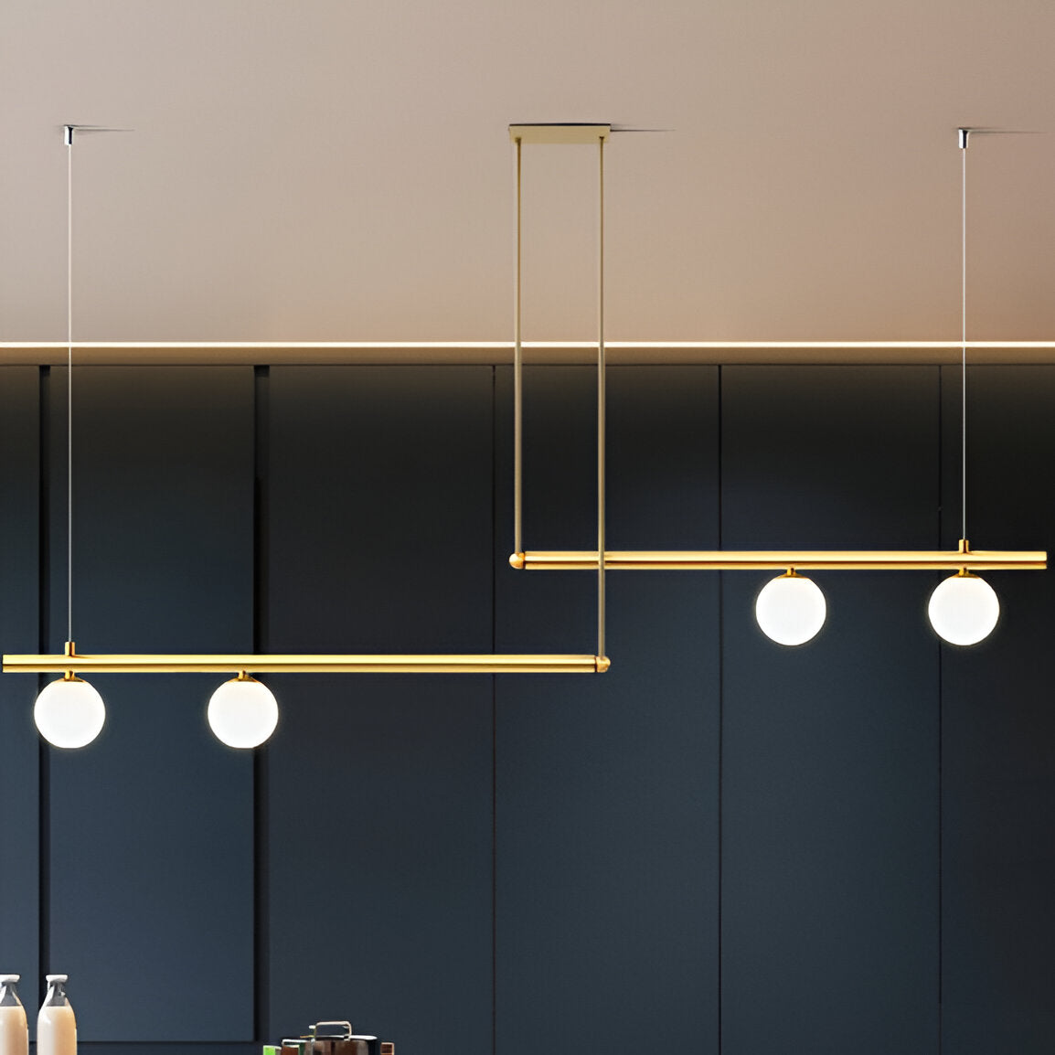 Modern Glass Linear Pendant Light