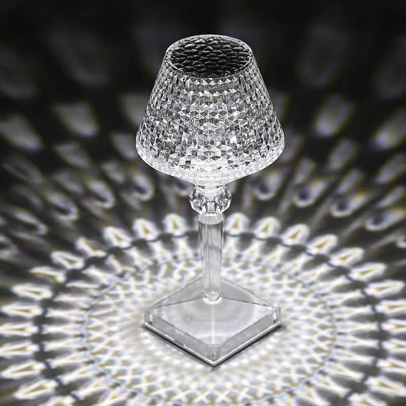 Elegant Crystal Desk Lamp with USB Charger