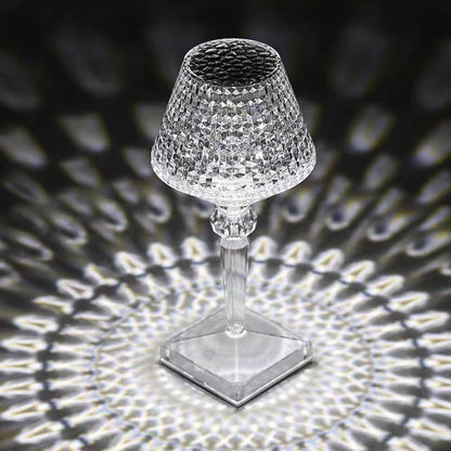Elegant Crystal Desk Lamp with USB Charger