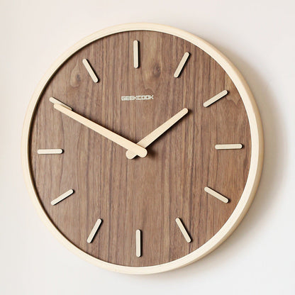 Simple Silent Wood Wall Clock 12 Inch