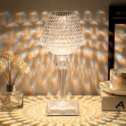 Elegant Crystal Desk Lamp with USB Charger