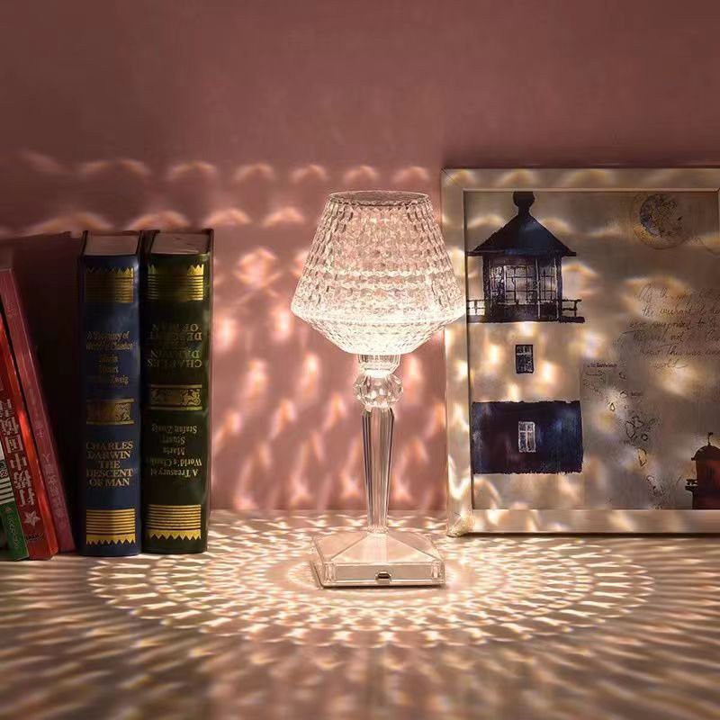 Elegant Crystal Desk Lamp with USB Charger
