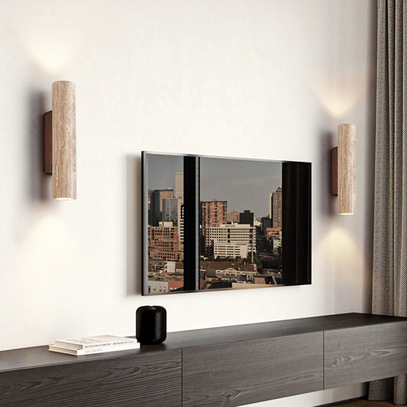 Natural Stone Wall Light in Minimalist Tube Design