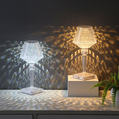 Elegant Crystal Desk Lamp with USB Charger