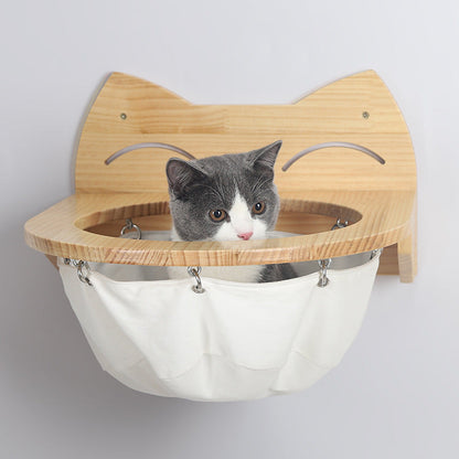 Natural Wood Cat Hanging Bed