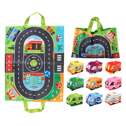 Soft 2-in-1 Plush Car Toy Set with Play Mat - Befez