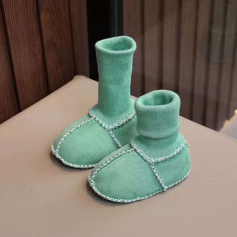 Cozy Baby Booties with Soft Faux Fur Inside