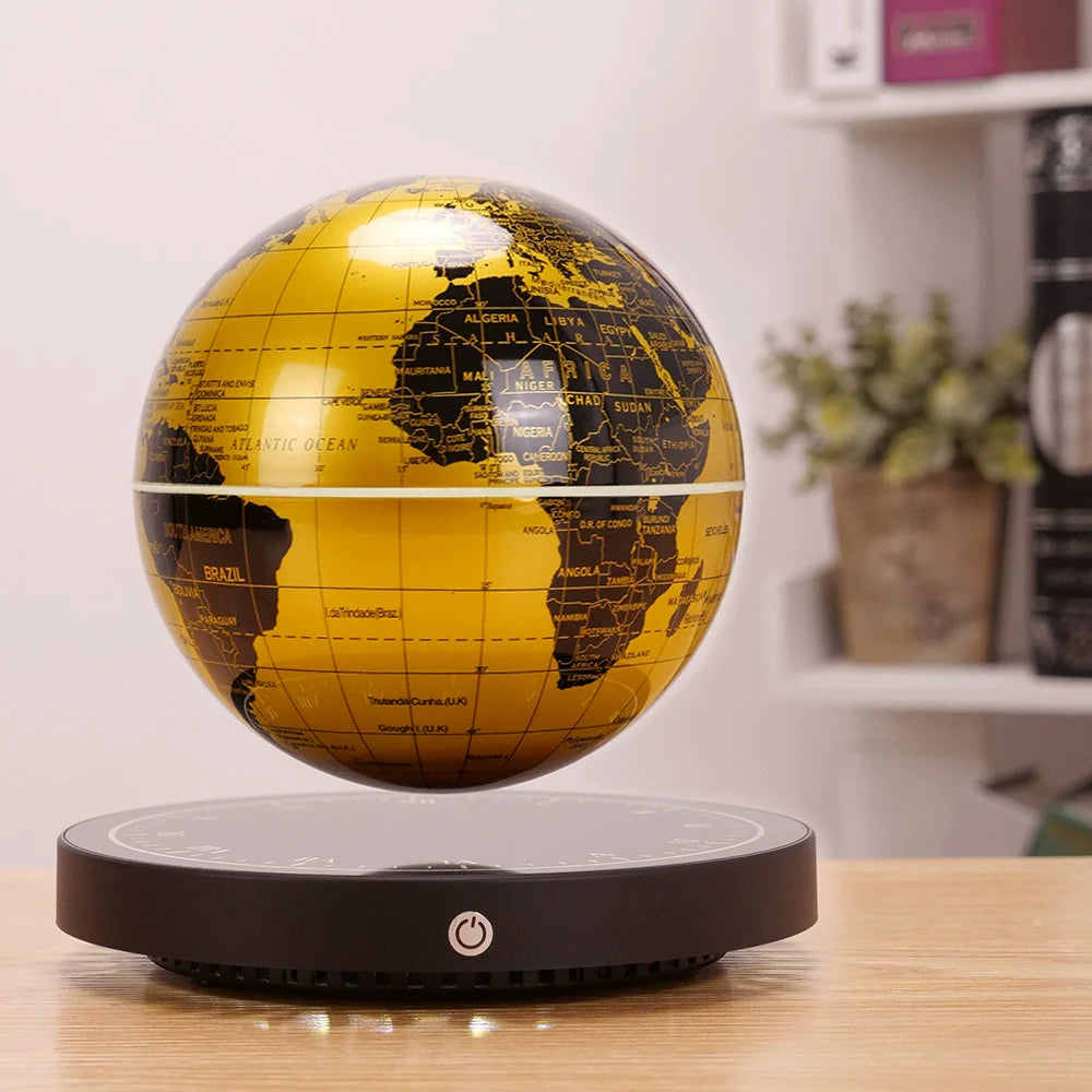 Floating Globe Desk Lamp with LED Clock Base - Befez