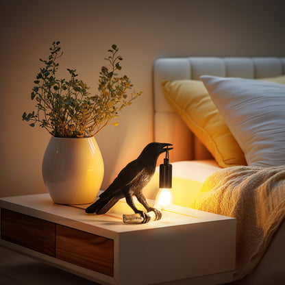 Compact Cute Bird Nightstand Table Lamp