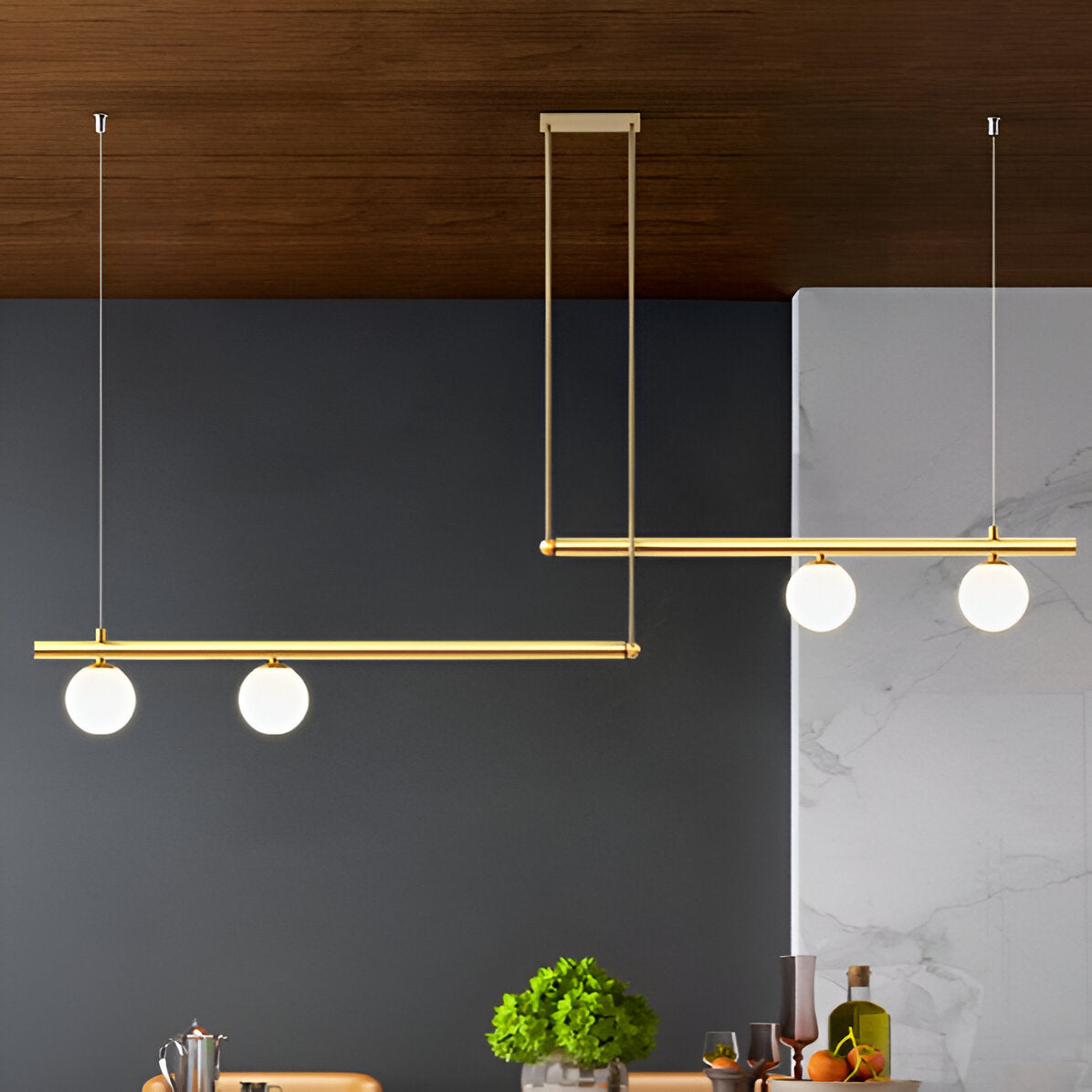 Modern Glass Linear Pendant Light