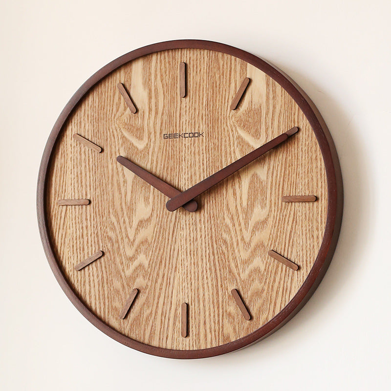 Simple Silent Wood Wall Clock 12 Inch
