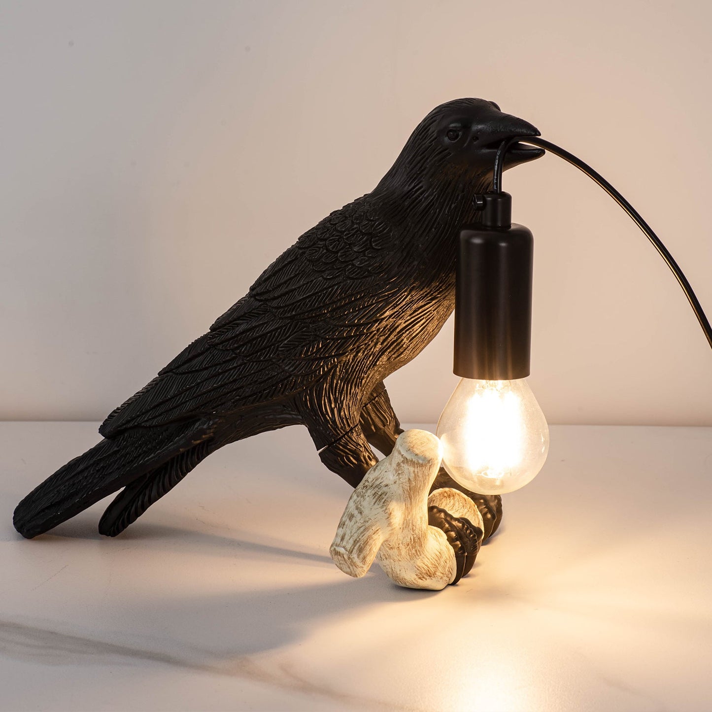 Compact Cute Bird Nightstand Table Lamp