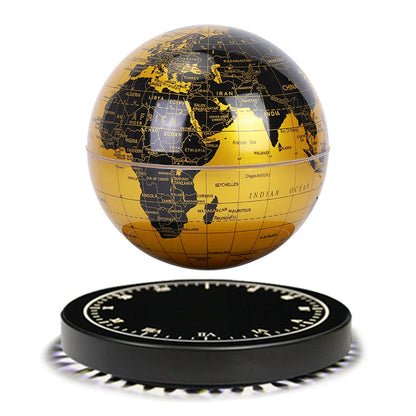 Floating Globe Desk Lamp with LED Clock Base