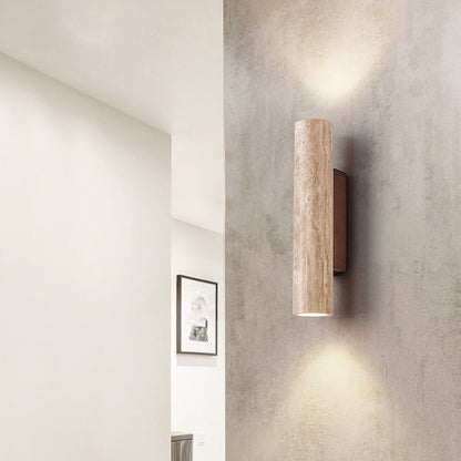 Natural Stone Wall Light in Minimalist Tube Design