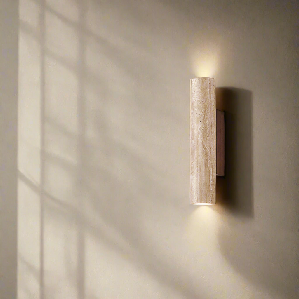 Natural Stone Wall Light in Minimalist Tube Design