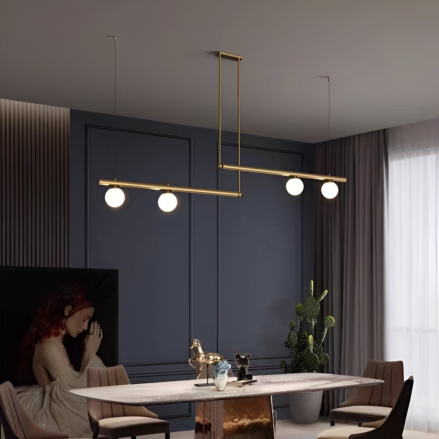Modern Glass Linear Pendant Light