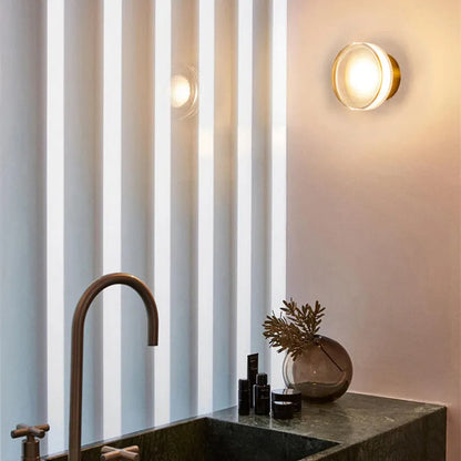 Compact Metal Wall Light Modern Round Shade