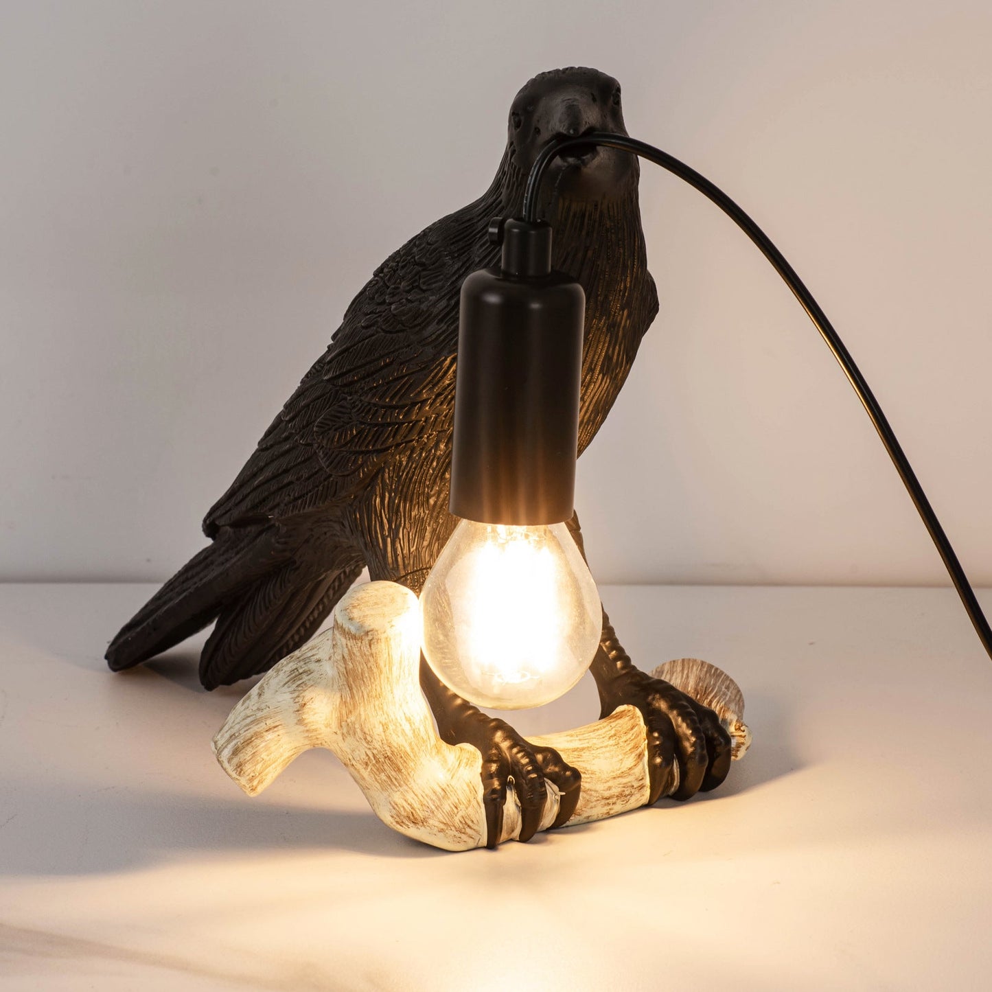 Compact Cute Bird Nightstand Table Lamp