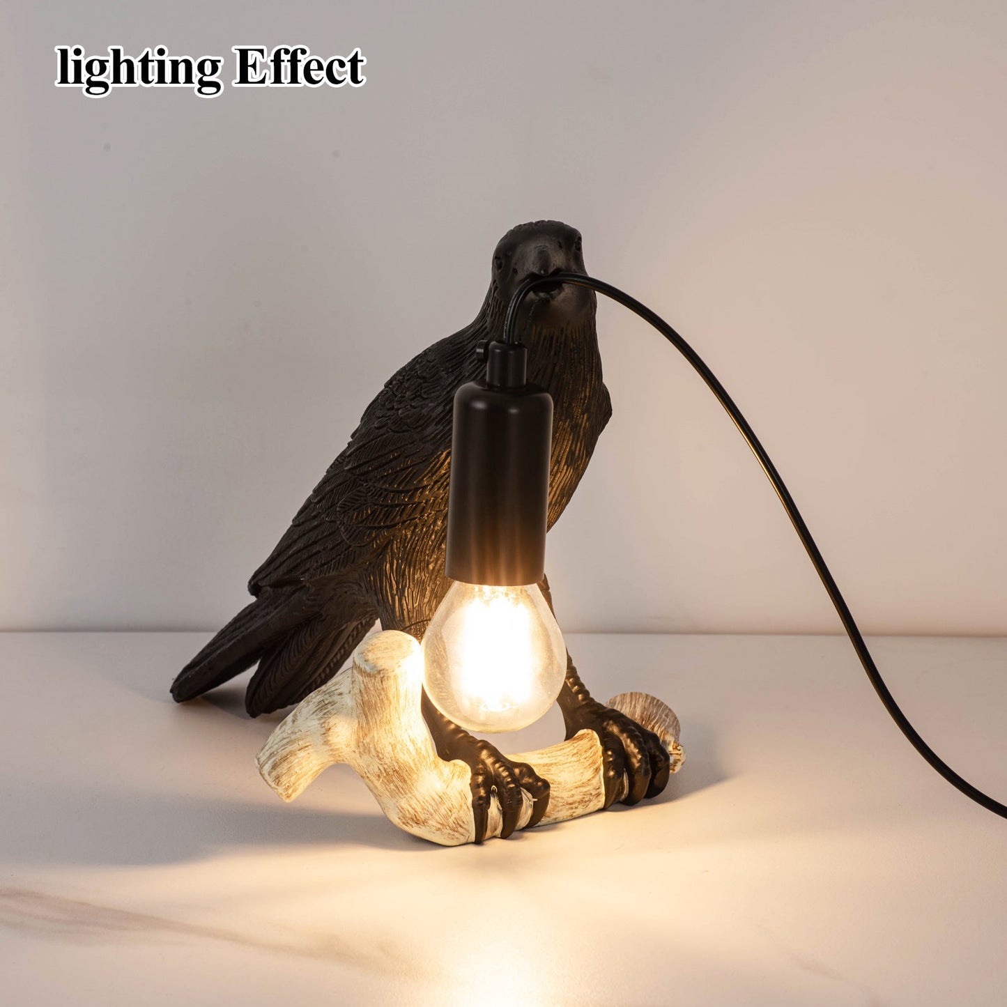 Compact Cute Bird Nightstand Table Lamp