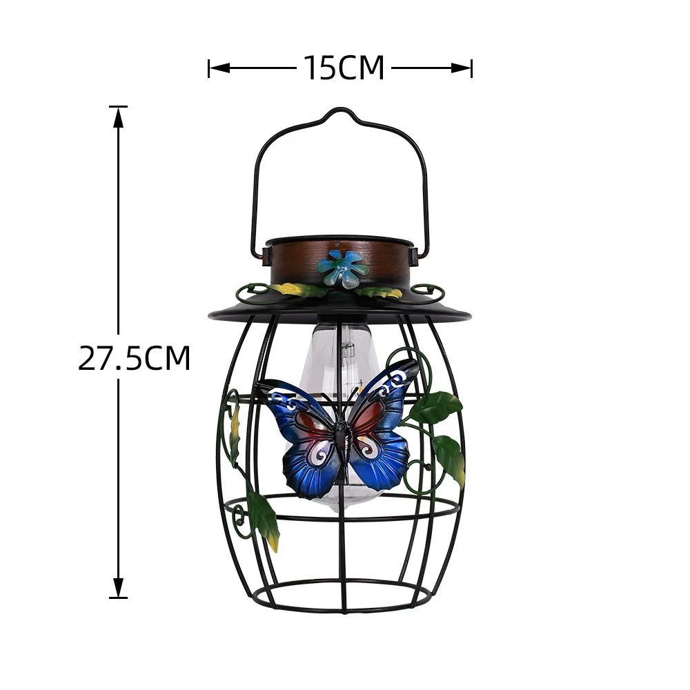 Vintage Solar Metal Garden Pendant Light
