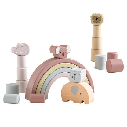 Colorful Wooden Animal Stacking Blocks - Befez