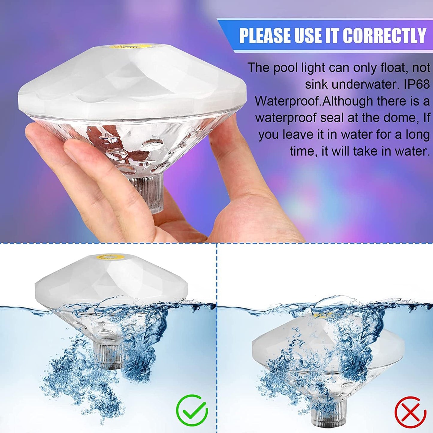 Bright Solar Powered Pool Lamp Floating Decoration