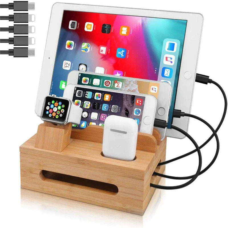Befez | Tekavo Bamboo USB Hub - 5 Port Charger Organizer