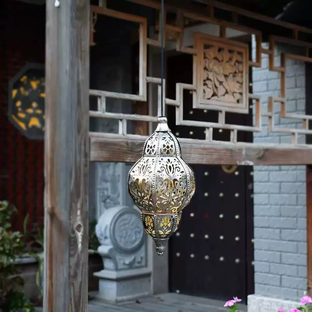 Rustic Solar Powered Hanging Lantern