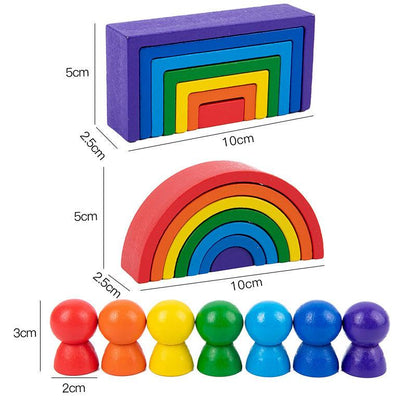 Colorful Wooden Building Blocks for Kids