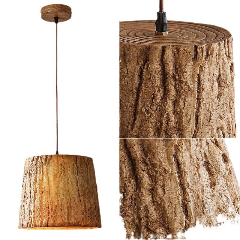 Rustic Wood Hanging Light with Earthy Design
