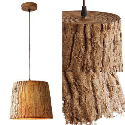 Rustic Wood Hanging Light with Earthy Design