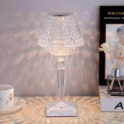Elegant Crystal Desk Lamp with USB Charger