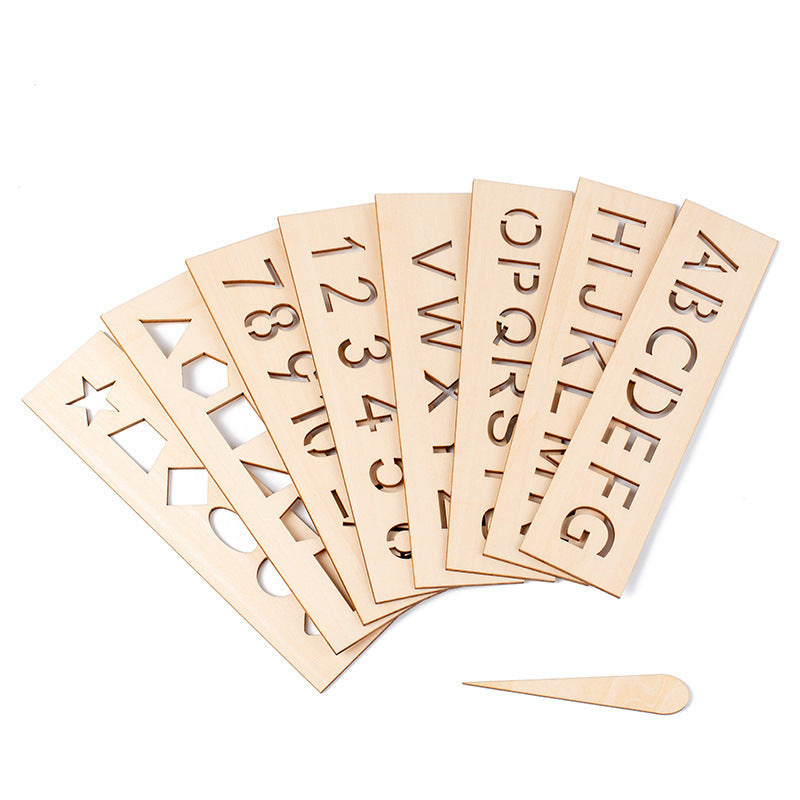 Wooden Alphabet Tracing Templates for Kids