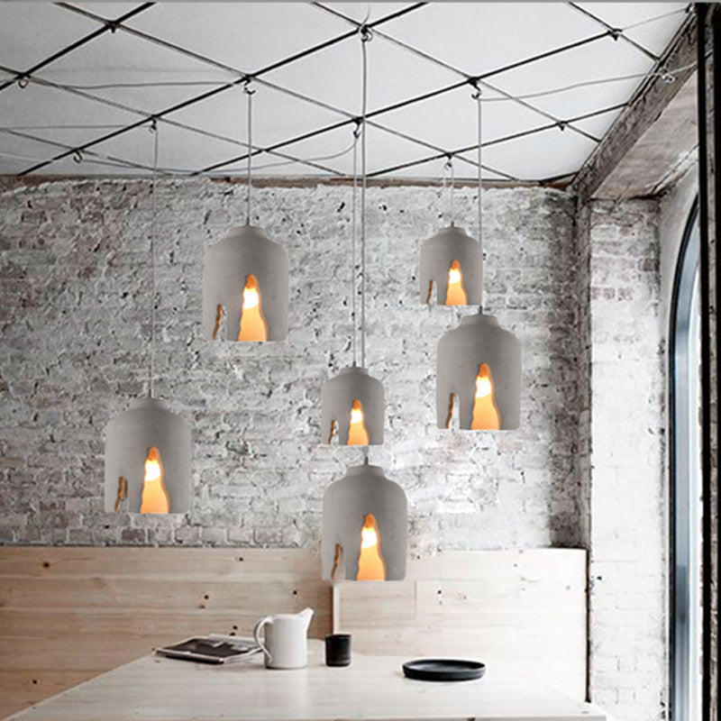 Modern Grey Cement Hanging Light