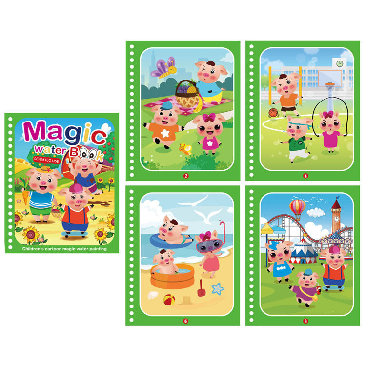 Colorful Kids Water Paint Book Set