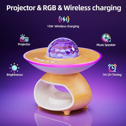 Colorful LED Wireless Charging Table Lamp