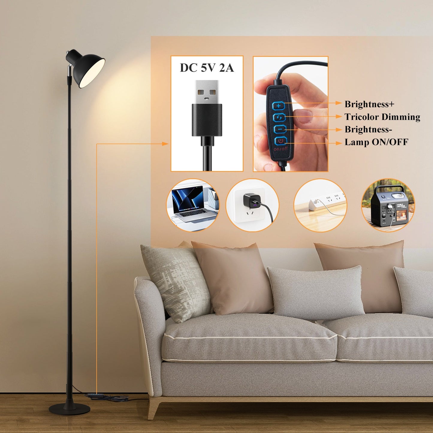 Bright Student Desk Light with USB Port