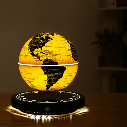Floating Globe Desk Lamp with LED Clock Base