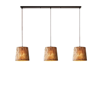 Rustic Wood Hanging Light with Earthy Design