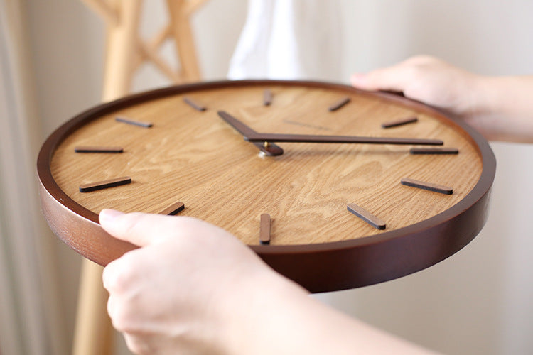 Simple Silent Wood Wall Clock 12 Inch