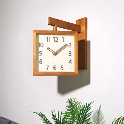 Rustic Wooden Dual Side Wall Clock