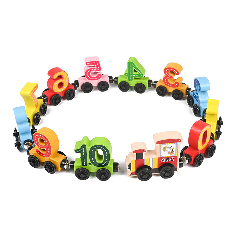 Wooden Educational Toy Train Set with Magnets