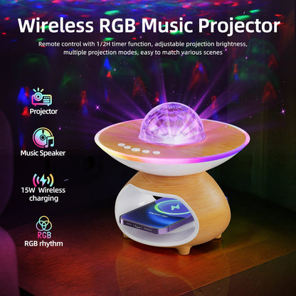 Colorful LED Wireless Charging Table Lamp