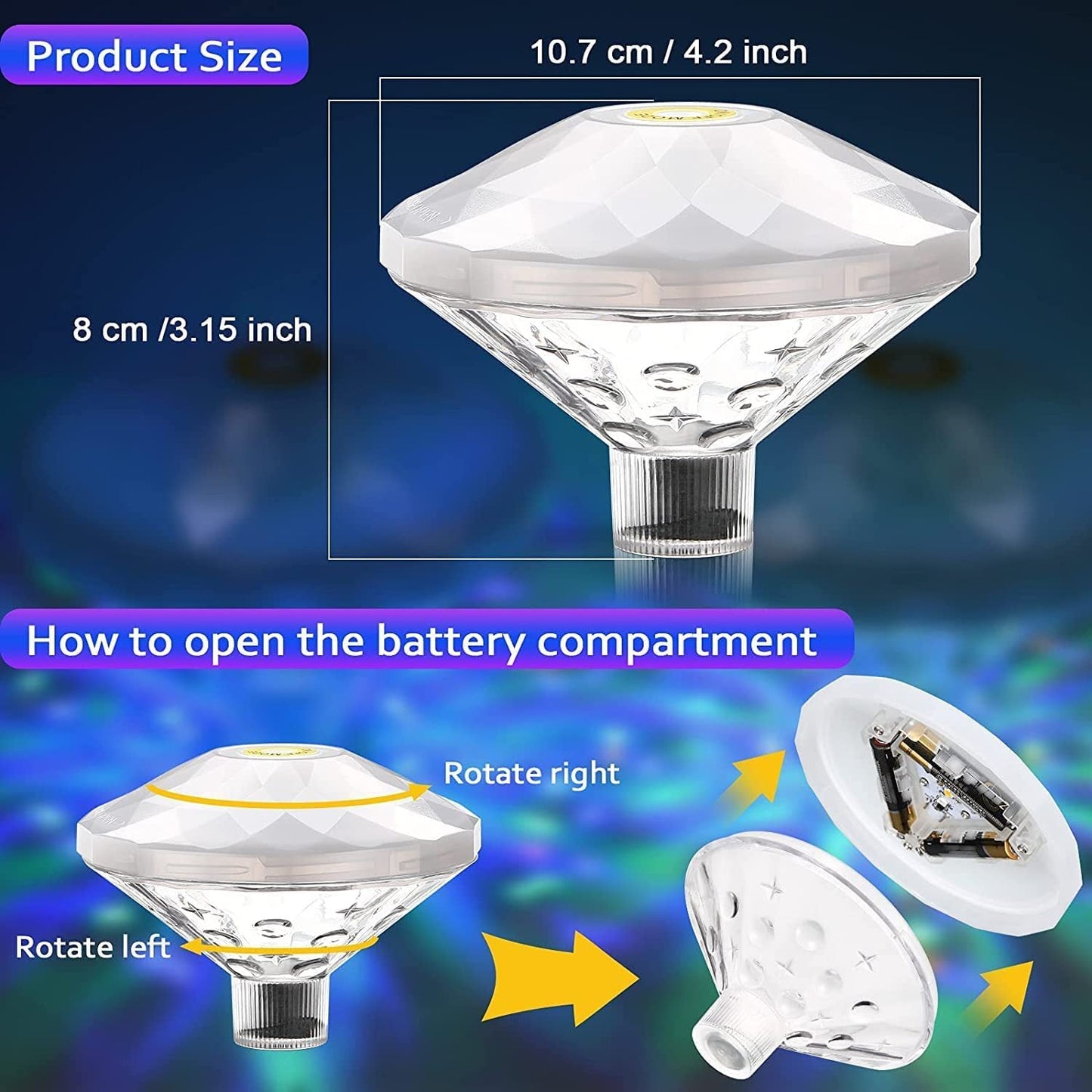 Bright Solar Powered Pool Lamp Floating Decoration