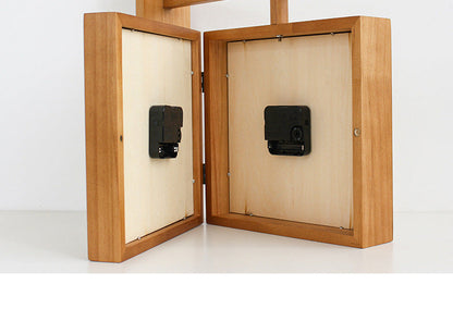 Rustic Wooden Dual Side Wall Clock