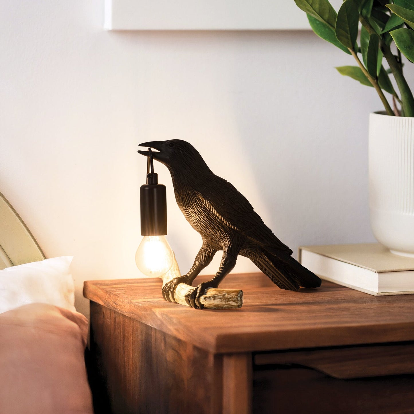 Compact Cute Bird Nightstand Table Lamp