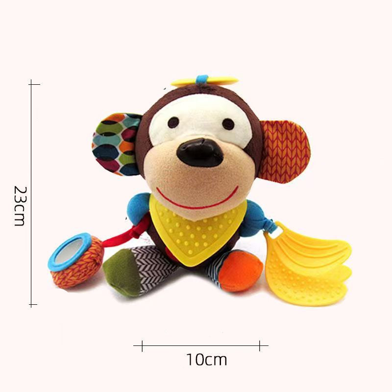 Soft Baby Teething Toy with Rattle and Silicone Chew