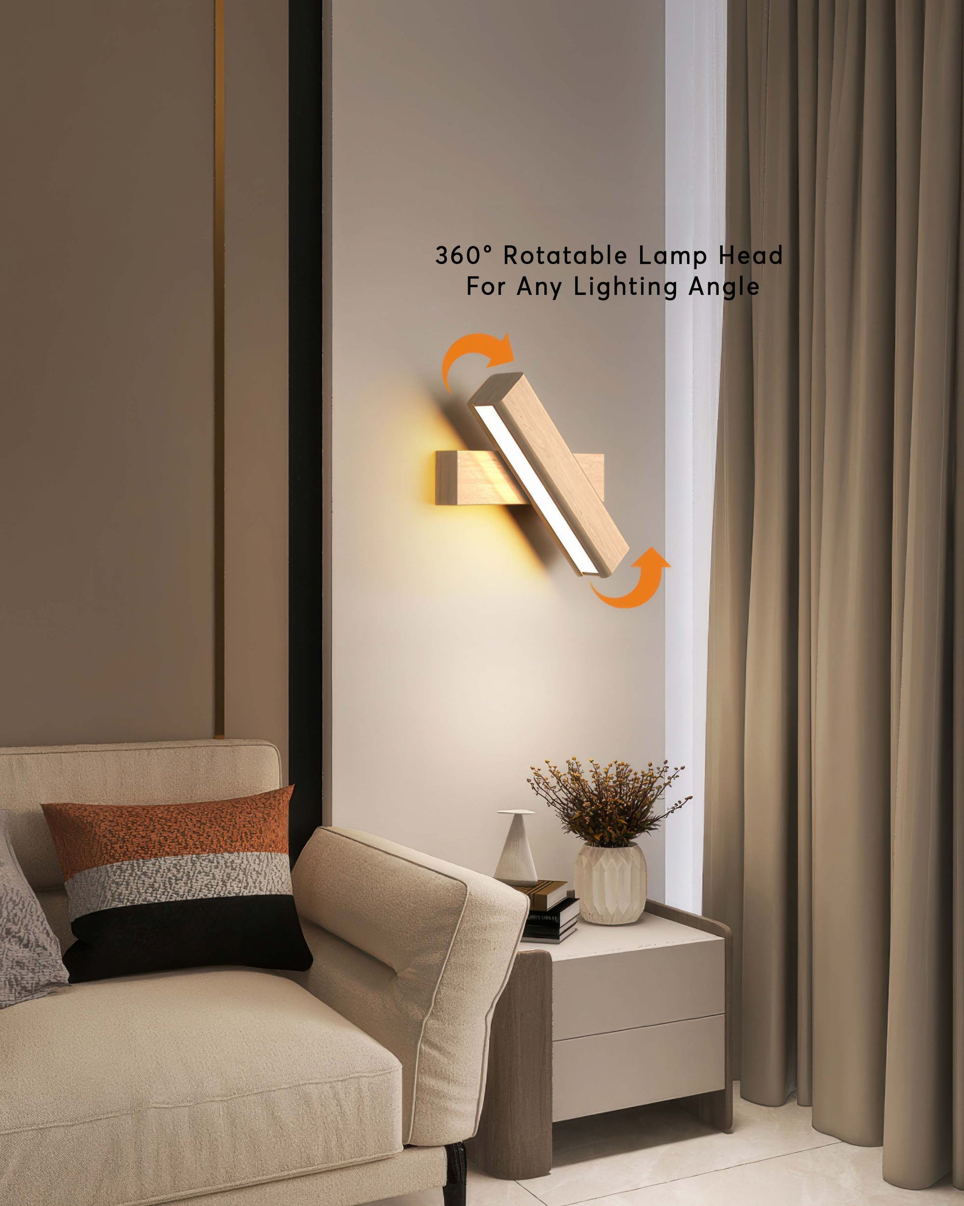 Adjustable Wooden Wall Light - Befez