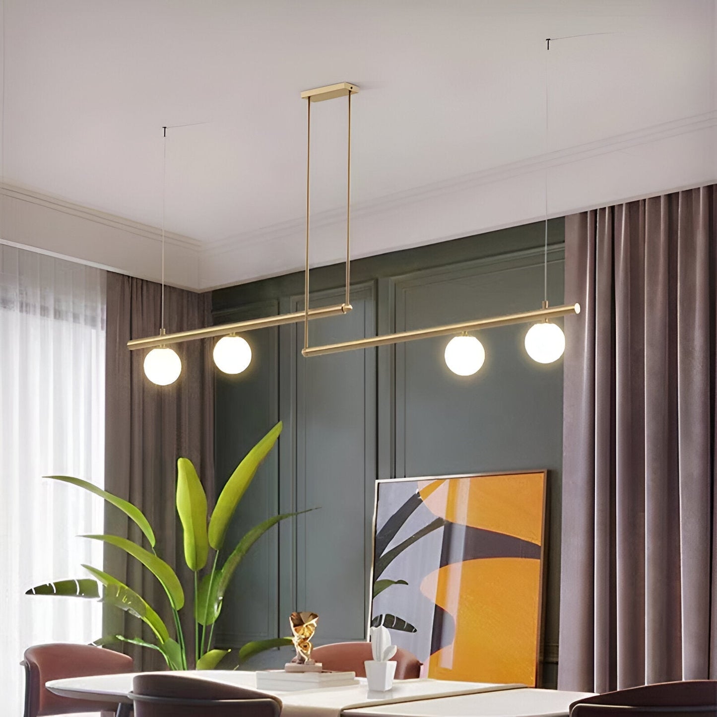 Modern Glass Linear Pendant Light